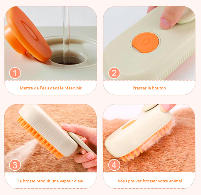 Brosse vapeur pour animaux